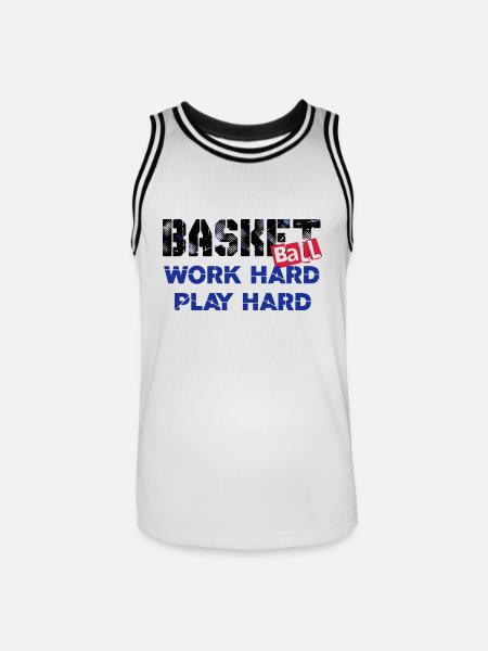 Basketball-006 - Männer Basketball-Trikot - Weiß/Schwarz