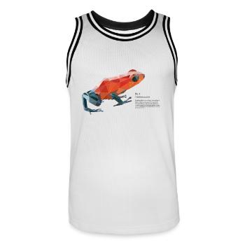 fig5_polygonpfeilgiftfrosch - Männer Basketball-Trikot - Weiß/Schwarz - Vorne - AI Model Male 185 dark (185cm)