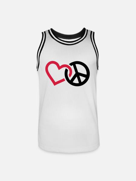 Peace - Maillot de basket Homme - blanc/noir