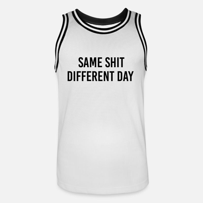 Same Shit different day - Männer Basketball-Trikot - Weiß/Schwarz