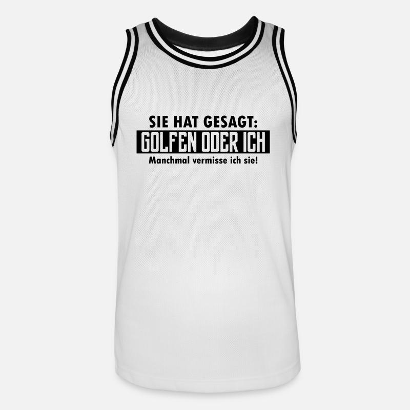 golfen oder ich - Männer Basketball-Trikot - Weiß/Schwarz