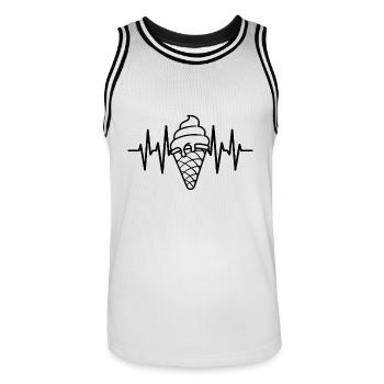 Eiscreme Liebe Eis Herzschlag - Männer Basketball-Trikot - Weiß/Schwarz - Vorne - AI Model Male 185 dark (185cm)