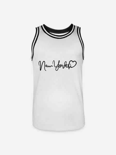 New York Herzschlag NYC - Männer Basketball-Trikot - Weiß/Schwarz