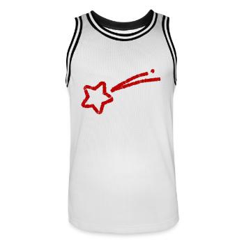 Étoile filante dessinée à la main - Maillot de basket Homme - blanc/noir - Devant - AI Model Male 185 dark (185cm)