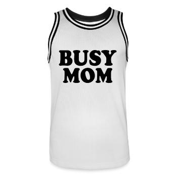 Busy mom - Men's Basketball Jersey - white/black - Front - AI Model Male 185 dark (185cm)