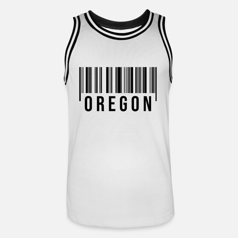Code-barres de l’Oregon - Maillot de basket Homme - blanc/noir
