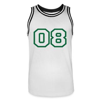 Number 8 Green Sport - Men's Basketball Jersey - white/black - Front - AI Model Male 185 dark (185cm)