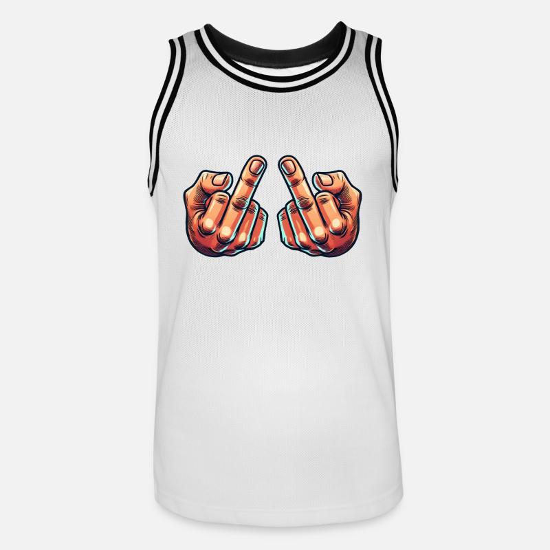 Dito medio 2 - Maglia da basket per uomo - bianco/nero
