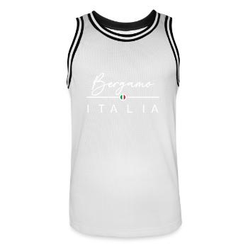 Italia - Bergamo - Italien - Italy - Men's Basketball Jersey - white/black - Front - AI Model Male 185 dark (185cm)