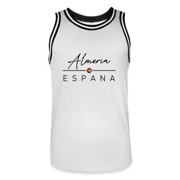 Spain - Almeria - Spanien - Espana - Männer Basketball-Trikot - Weiß/Schwarz - Vorne - AI Model Male 185 dark (185cm)