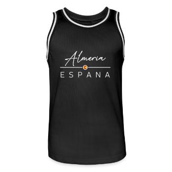 Espagne - Almeria - Espagne - España - Maillot de basket Homme - noir/blanc - Devant - AI Model Male 185 dark (185cm)