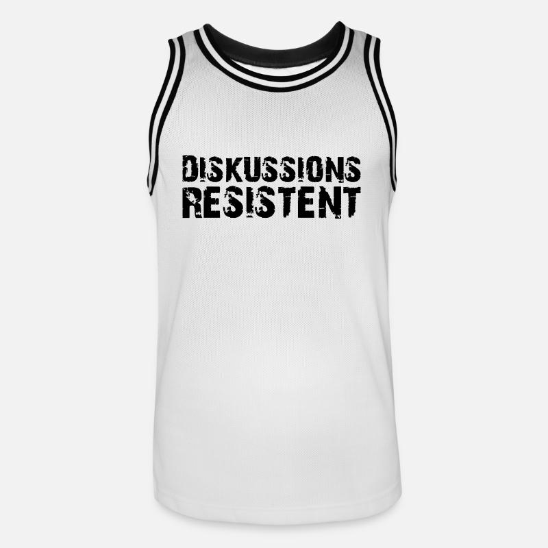 Diskussionsresistent - Männer Basketball-Trikot - Weiß/Schwarz