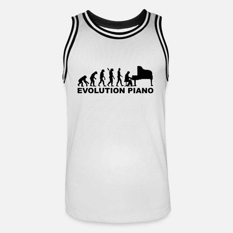 Evolution Piano - Maillot de basket Homme - blanc/noir