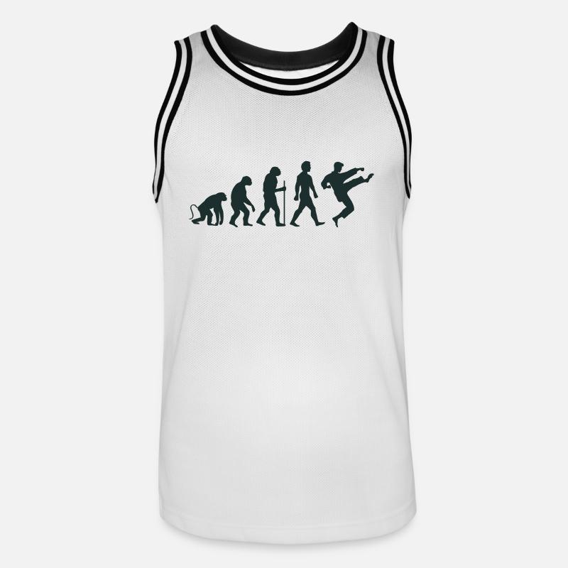 karate evolution - Männer Basketball-Trikot - Weiß/Schwarz