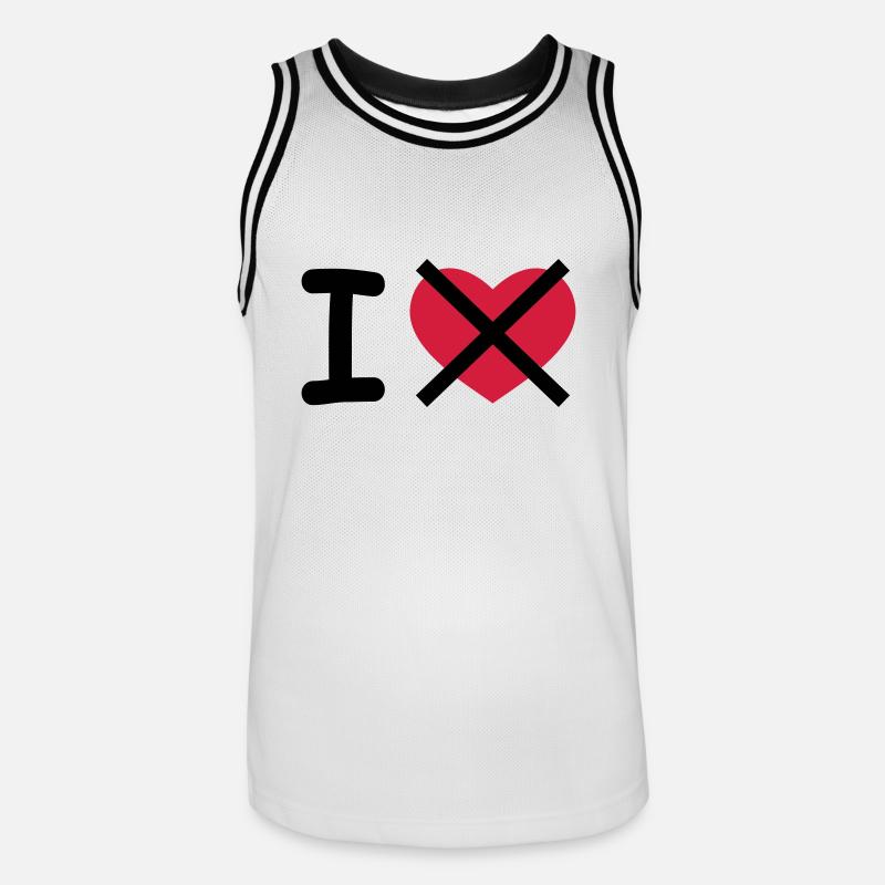 I Hate - Männer Basketball-Trikot - Weiß/Schwarz