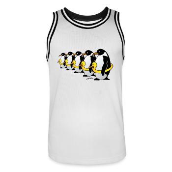 Pinguine mit Quietscheentchen - Männer Basketball-Trikot - Weiß/Schwarz - Vorne - AI Model Male 185 dark (185cm)