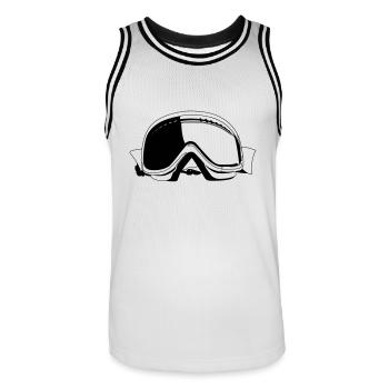 Skibrille - Männer Basketball-Trikot - Weiß/Schwarz - Vorne - AI Model Male 185 dark (185cm)