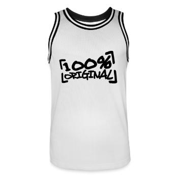Dessin animé comique 100 % Original - Maillot de basket Homme - blanc/noir - Devant - AI Model Male 185 dark (185cm)