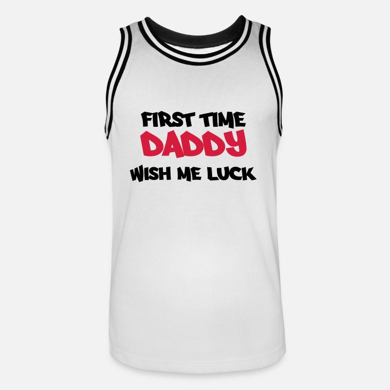 First time Daddy - Männer Basketball-Trikot - Weiß/Schwarz