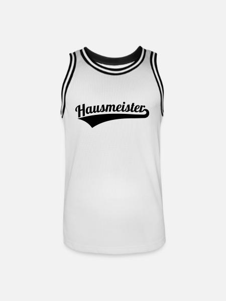 Hausmeister - Männer Basketball-Trikot - Weiß/Schwarz