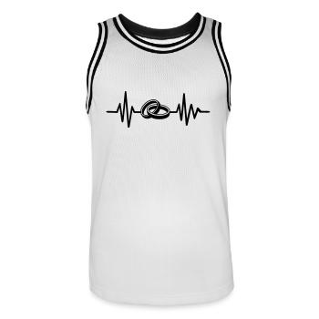 Wedding - Men's Basketball Jersey - white/black - Front - AI Model Male 185 dark (185cm)
