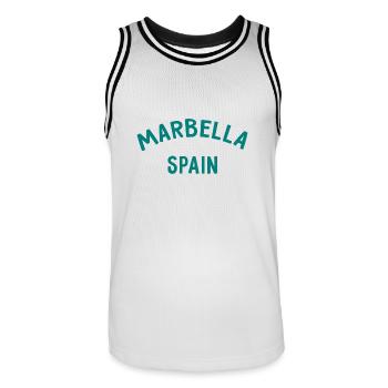 Marbella Espagne Espagne España - Maillot de basket Homme - blanc/noir - Devant - AI Model Male 185 dark (185cm)