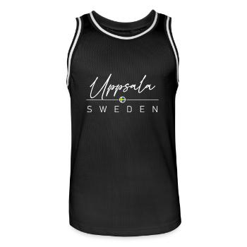 Schweden - Uppsala - Suède - Sverige - Maillot de basket Homme - noir/blanc - Devant - AI Model Male 185 dark (185cm)