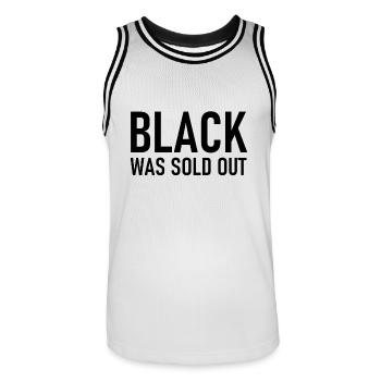 Le noir était épuisé - Schwarz war ausverkauft - Maillot de basket Homme - blanc/noir - Devant - AI Model Male 185 dark (185cm)