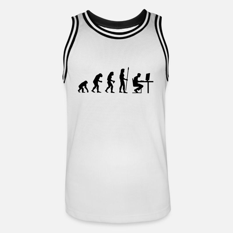 evolution_pc_gamer2 - Männer Basketball-Trikot - Weiß/Schwarz