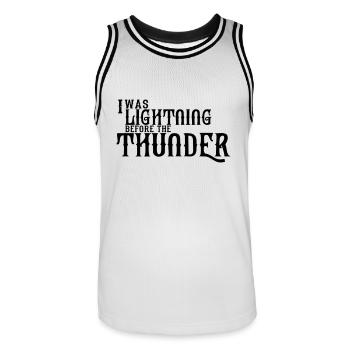 I Was Lightning Before The Thunder - Maillot de basket Homme - blanc/noir - Devant - AI Model Male 185 dark (185cm)