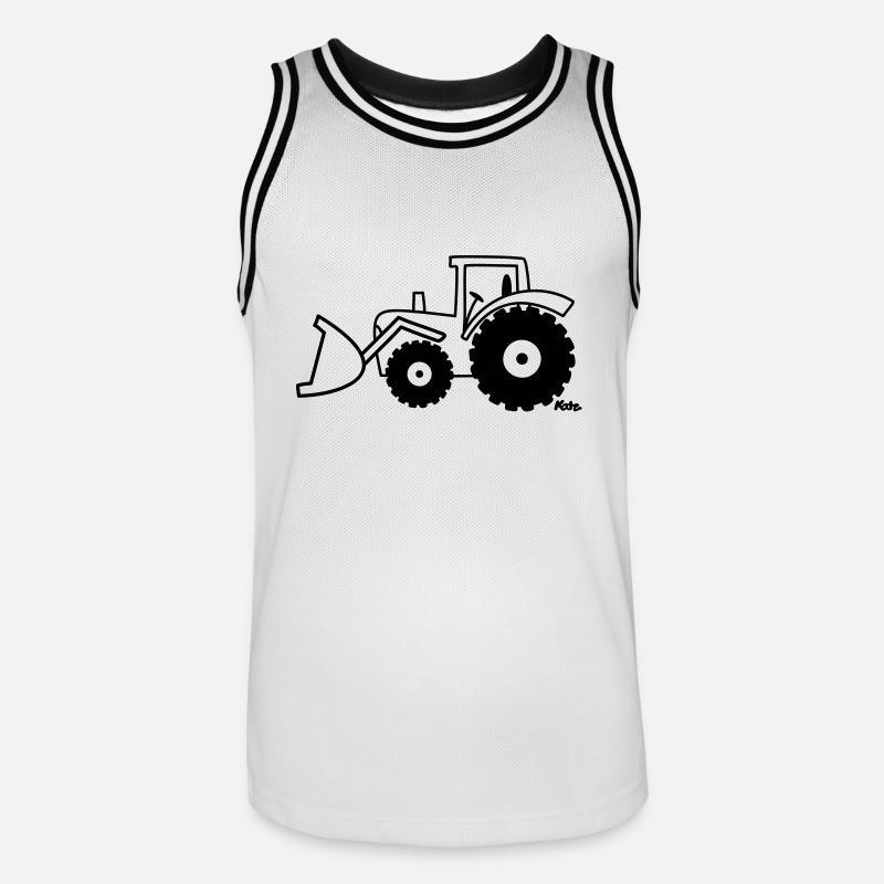 Traktor Frontlader - Männer Basketball-Trikot - Weiß/Schwarz