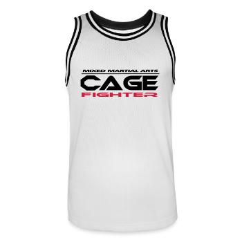 Mixed Martial Arts - Men's Basketball Jersey - white/black - Front - AI Model Male 185 dark (185cm)