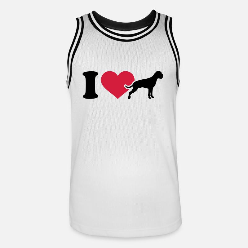 Boxer - Männer Basketball-Trikot - Weiß/Schwarz