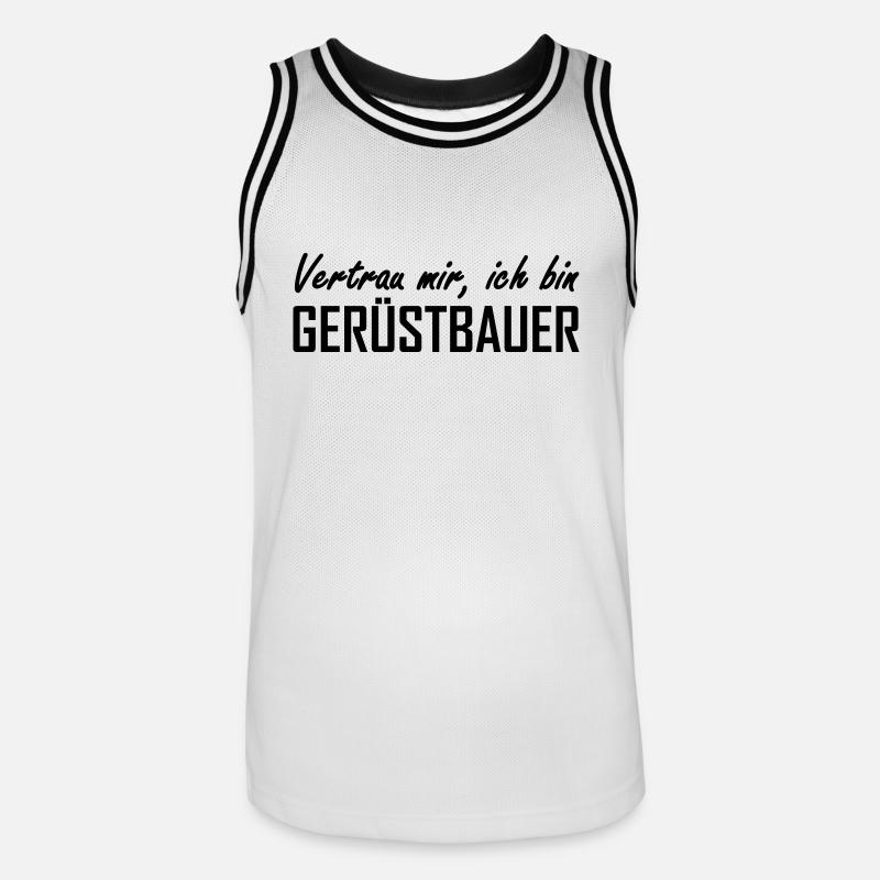 Gerüstbauer - Männer Basketball-Trikot - Weiß/Schwarz