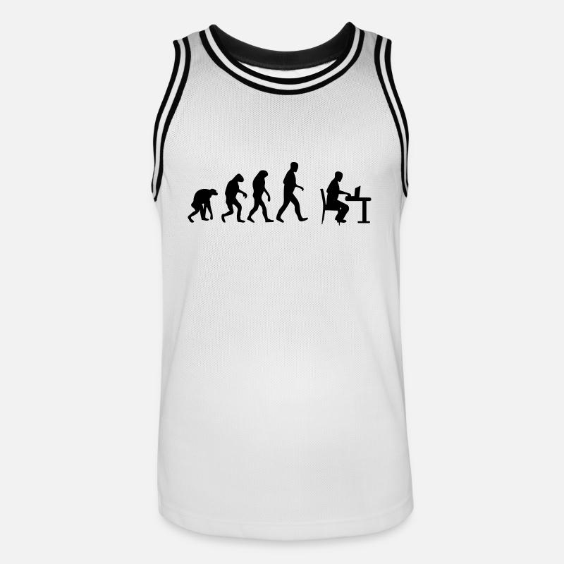 laptop evolution - Männer Basketball-Trikot - Weiß/Schwarz