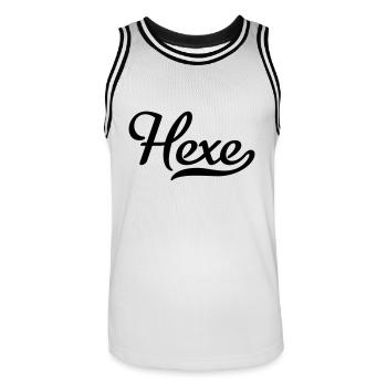 Hexe - Männer Basketball-Trikot - Weiß/Schwarz - Vorne - AI Model Male 185 dark (185cm)