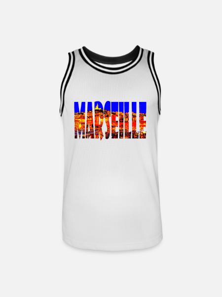 Marseille Ville - Maillot de basket Homme - blanc/noir