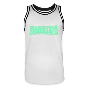 Cadeau pour Melia - Maillot de basket Homme - blanc/noir - Devant - AI Model Male 185 dark (185cm)
