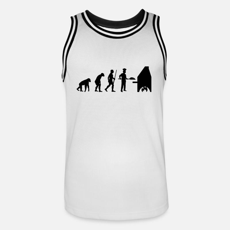Pizzabäcker Evolution - Männer Basketball-Trikot - Weiß/Schwarz