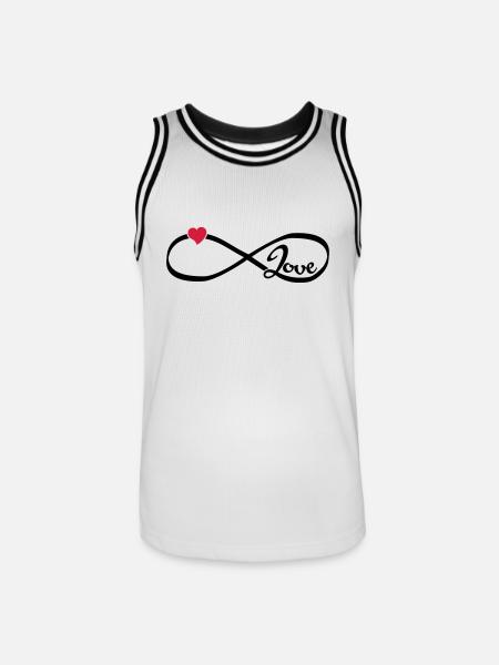 Infinity Love - Männer Basketball-Trikot - Weiß/Schwarz