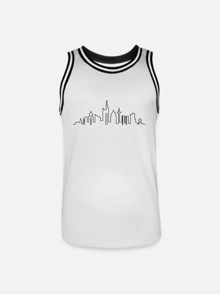 Skyline - Frankfurt am Main - Männer Basketball-Trikot - Weiß/Schwarz