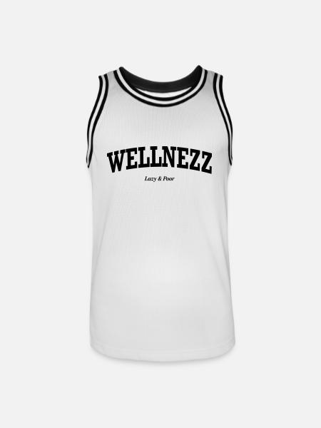 Wellnezz - Poor & Lazy - Männer Basketball-Trikot - Weiß/Schwarz