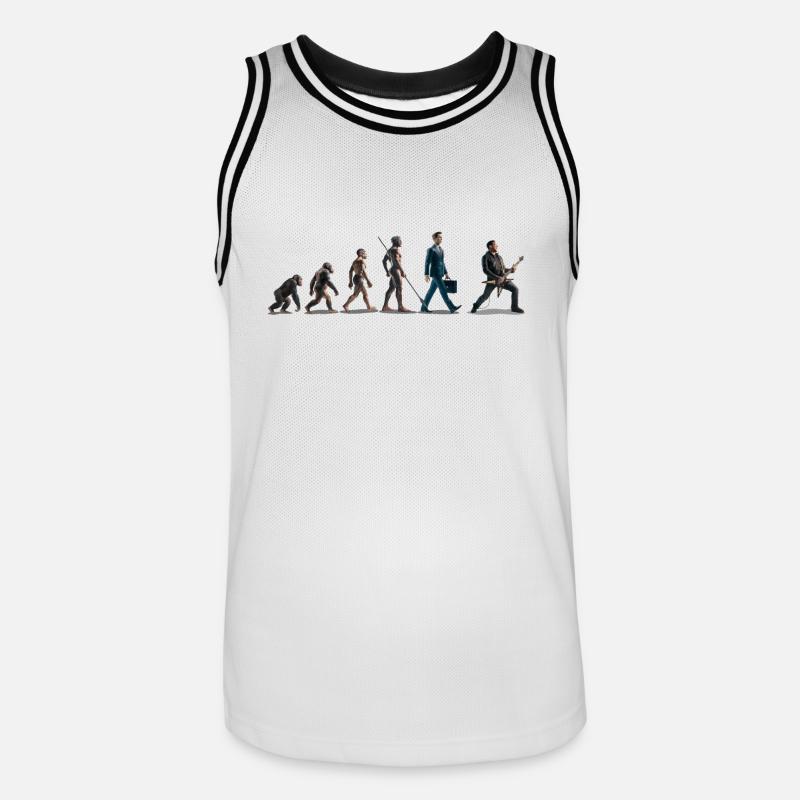 Evolution Guitariste 06 2024 4 - Maillot de basket Homme - blanc/noir