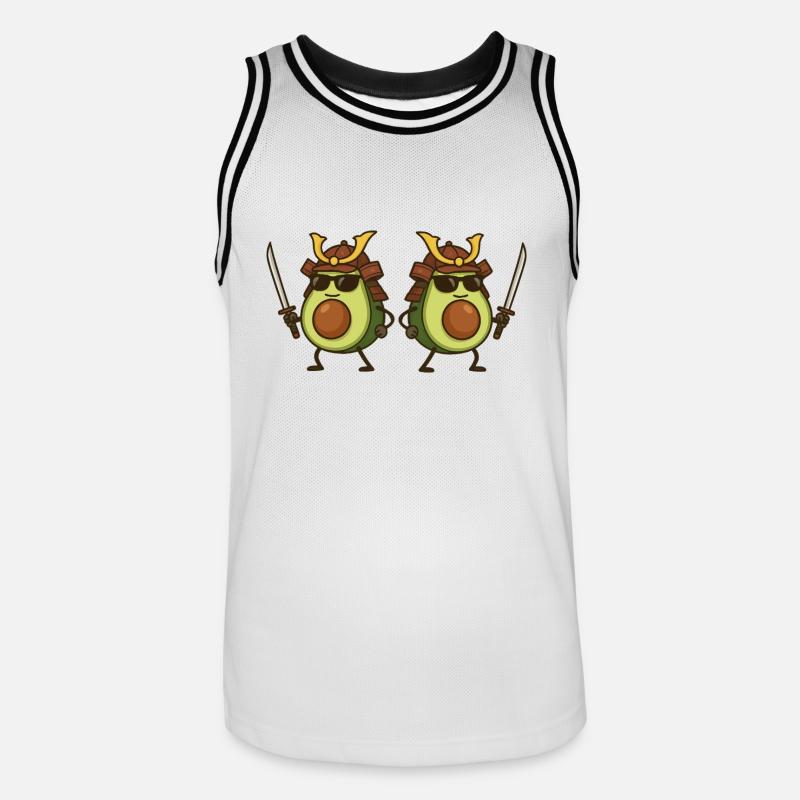 Avocado Samurai 2 - Men's Basketball Jersey - white/black