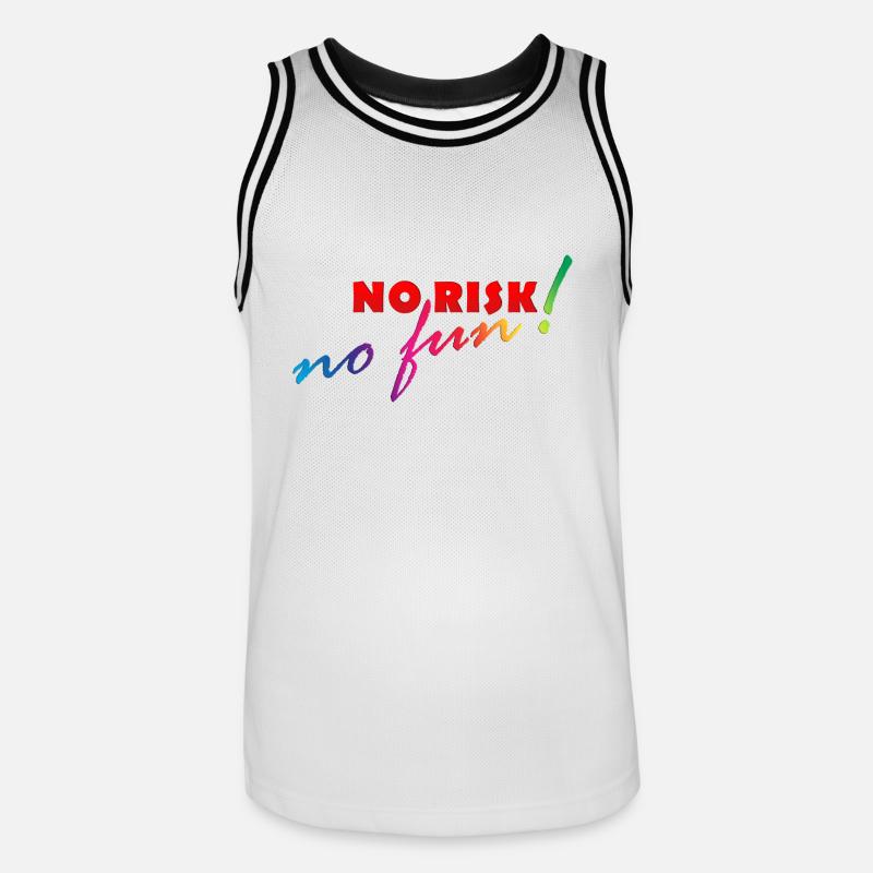 AUCUN RISQUE - NO FUN - Maillot de basket Homme - blanc/noir