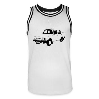 Wartburg 1,3er - Männer Basketball-Trikot - Weiß/Schwarz - Vorne - AI Model Male 185 dark (185cm)