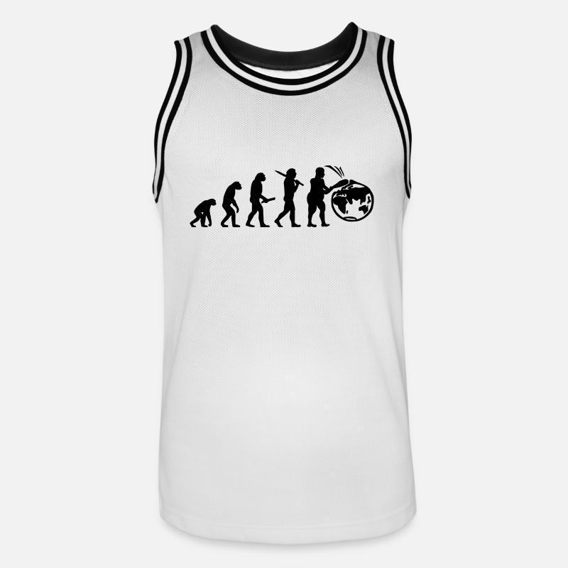 Evolution planete terre monde évolution - Maillot de basket Homme - blanc/noir