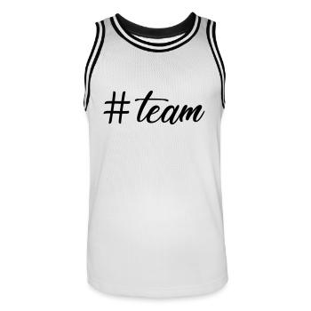 hashtag # team - Maillot de basket Homme - blanc/noir - Devant - AI Model Male 185 dark (185cm)
