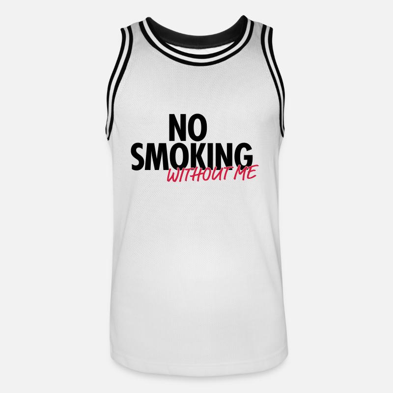 no smoking without me - Männer Basketball-Trikot - Weiß/Schwarz