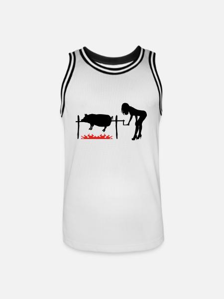 BBQ pork - Men's Basketball Jersey - white/black